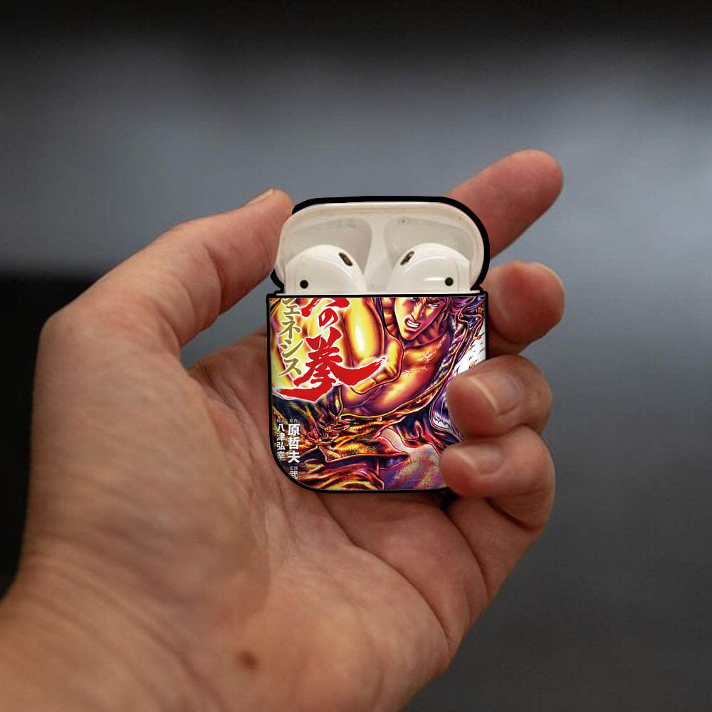北斗の拳 Fist of the North Star AirPods 第2世代保護ケース ハードシェル ブラック 耐衝撃・防指紋・カラビナ付き