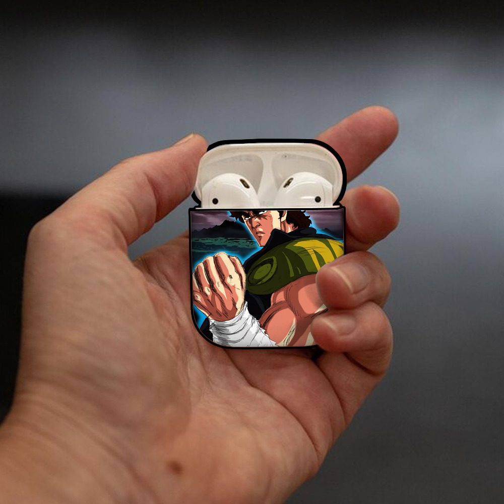 北斗の拳 Fist of the North Star AirPods 第2世代保護ケース ハードシェル ブラック 耐衝撃・防指紋・カラビナ付き