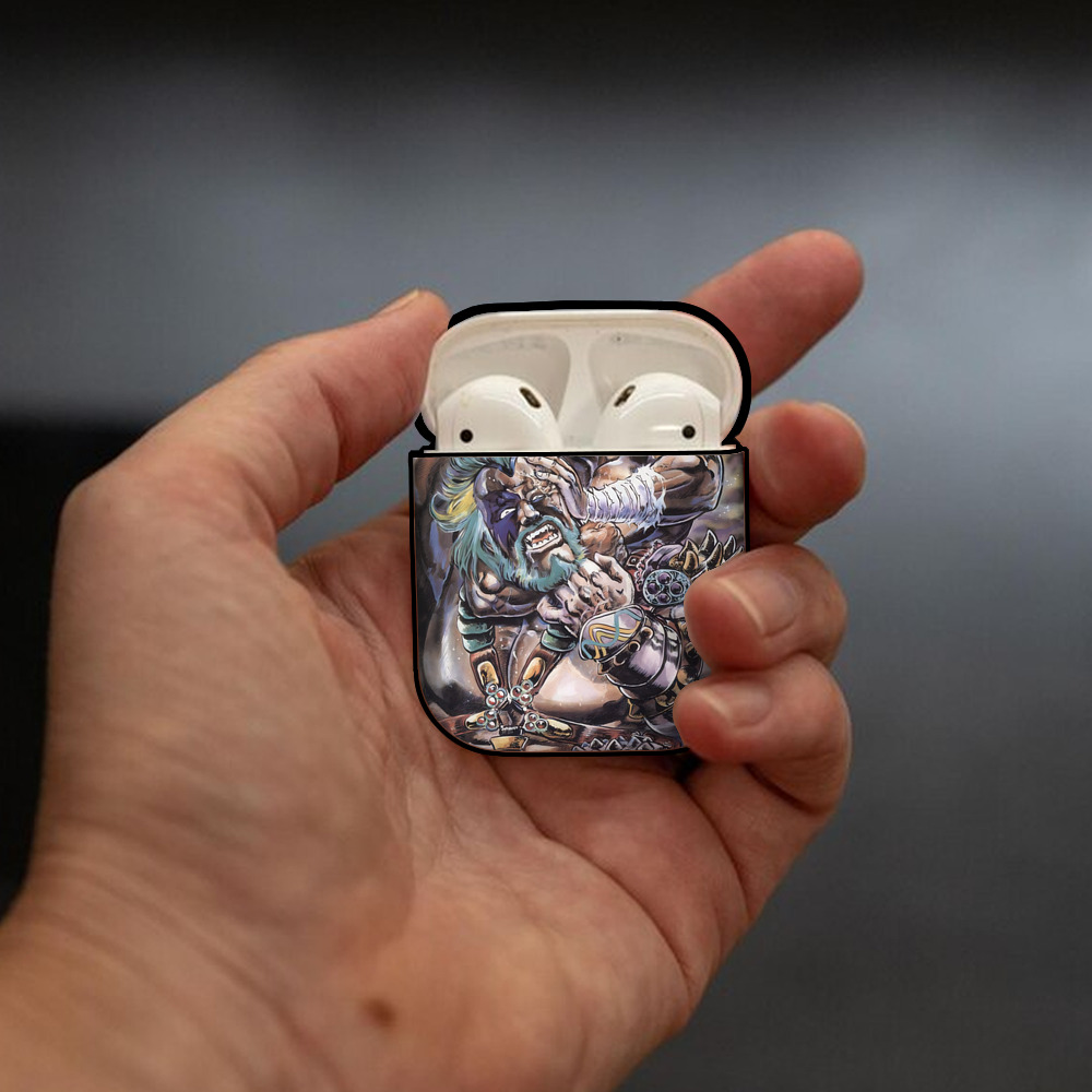 北斗の拳 Fist of the North Star AirPods 第2世代保護ケース ハードシェル ブラック 耐衝撃・防指紋・カラビナ付き