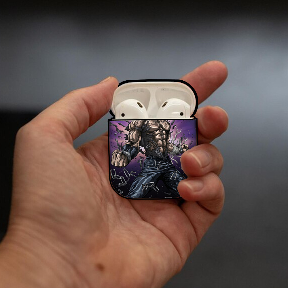 北斗の拳 Fist of the North Star AirPods 第2世代保護ケース ハードシェル ブラック 耐衝撃・防指紋・カラビナ付き