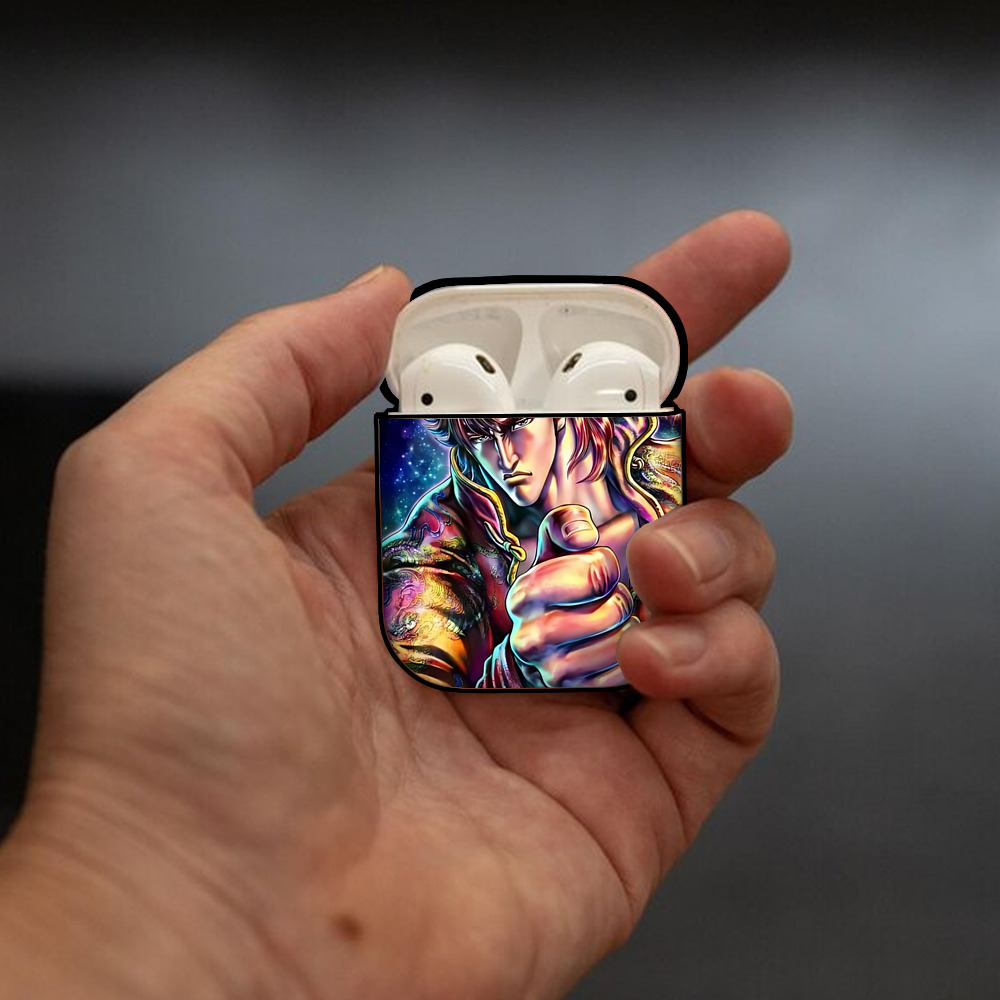 北斗の拳 Fist of the North Star AirPods 第2世代保護ケース ハードシェル ブラック 耐衝撃・防指紋・カラビナ付き