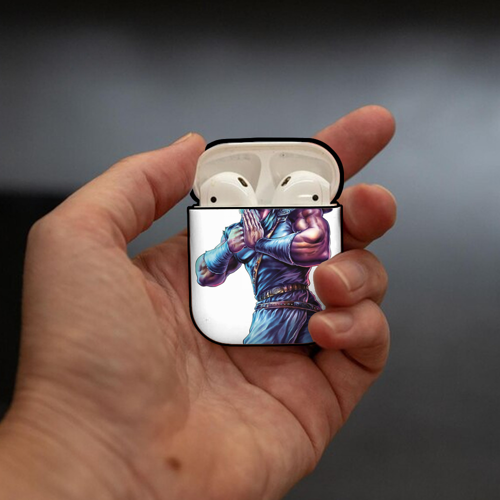 北斗の拳 Fist of the North Star AirPods 第2世代保護ケース ハードシェル ブラック 耐衝撃・防指紋・カラビナ付き