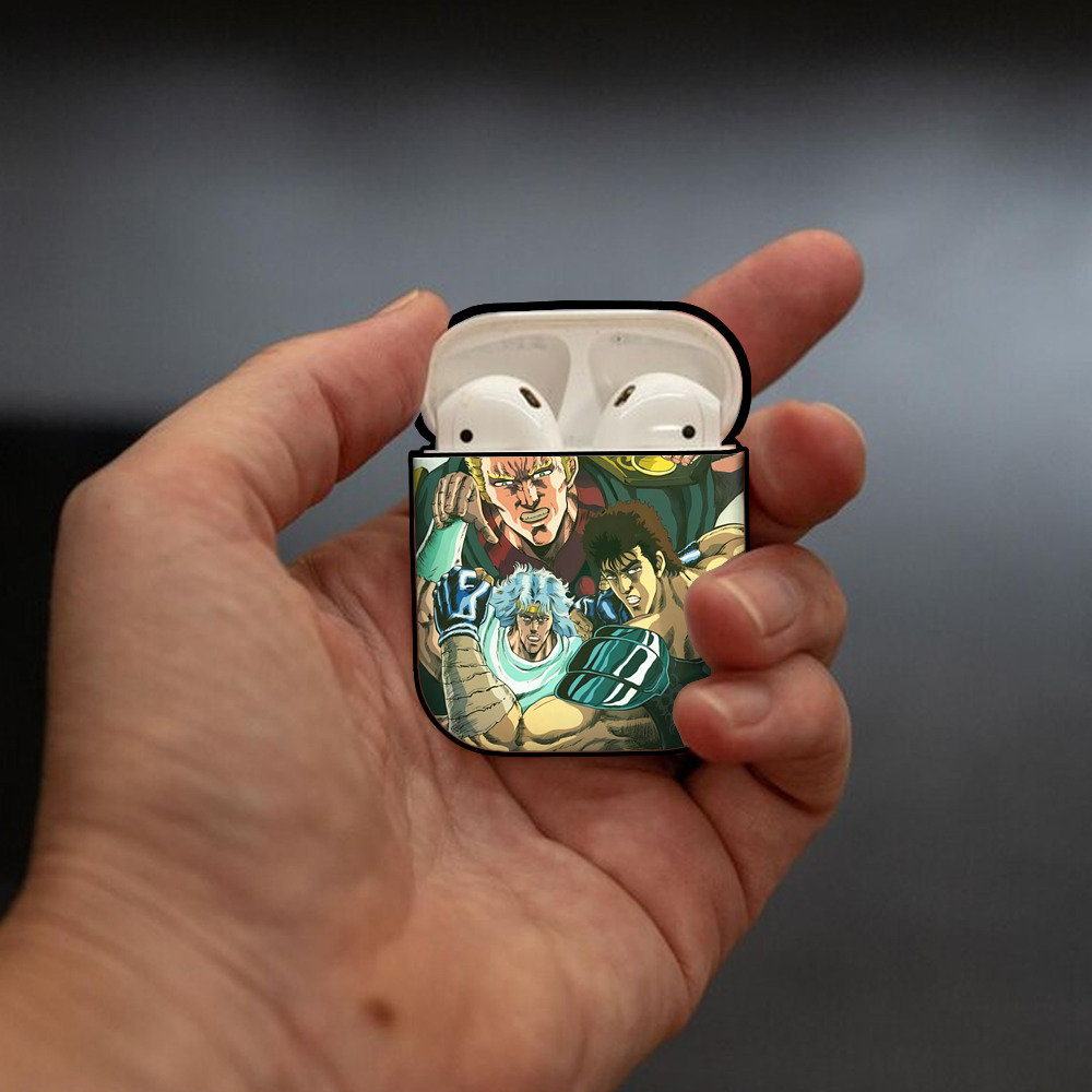 北斗の拳 Fist of the North Star AirPods 第2世代保護ケース ハードシェル ブラック 耐衝撃・防指紋・カラビナ付き