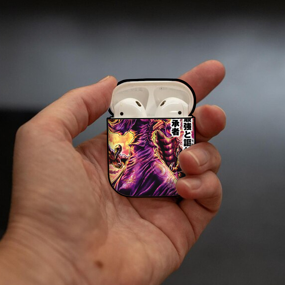 北斗の拳 Fist of the North Star AirPods 第2世代保護ケース ハードシェル ブラック 耐衝撃・防指紋・カラビナ付き