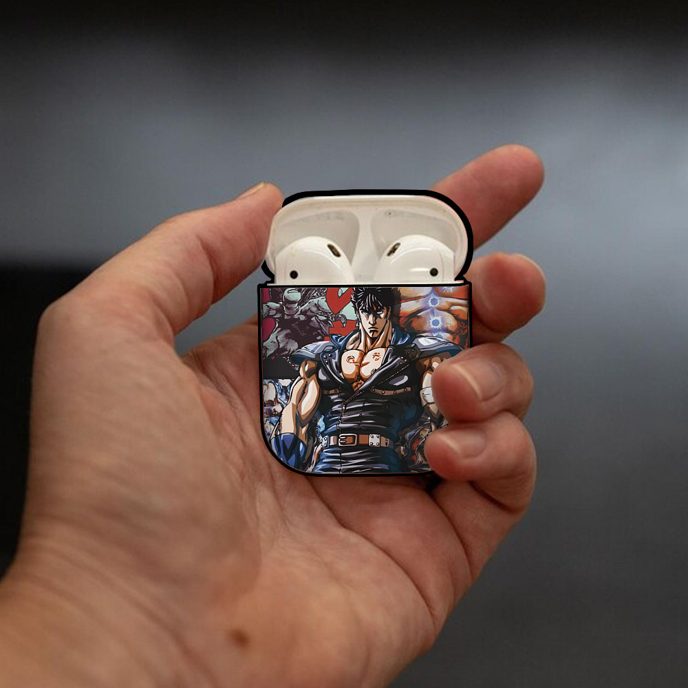 北斗の拳 Fist of the North Star AirPods 第2世代保護ケース ハードシェル ブラック 耐衝撃・防指紋・カラビナ付き