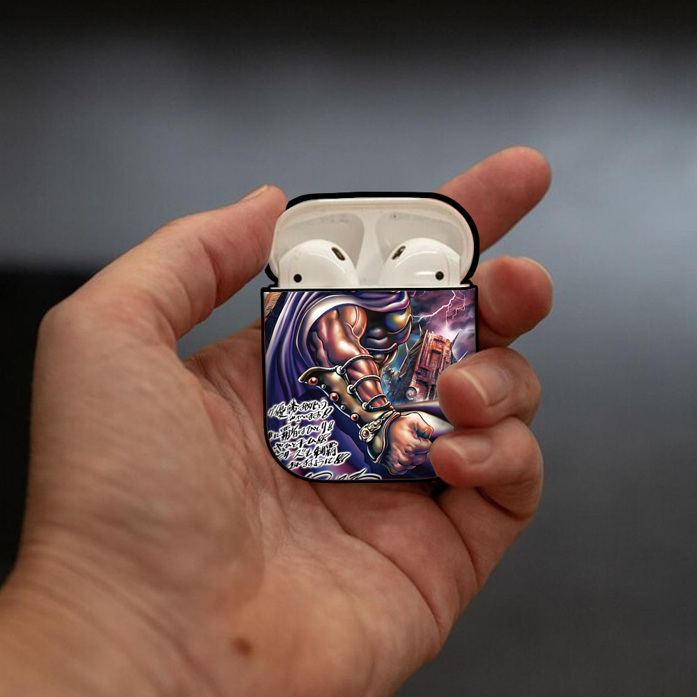 北斗の拳 Fist of the North Star AirPods 第2世代保護ケース ハードシェル ブラック 耐衝撃・防指紋・カラビナ付き
