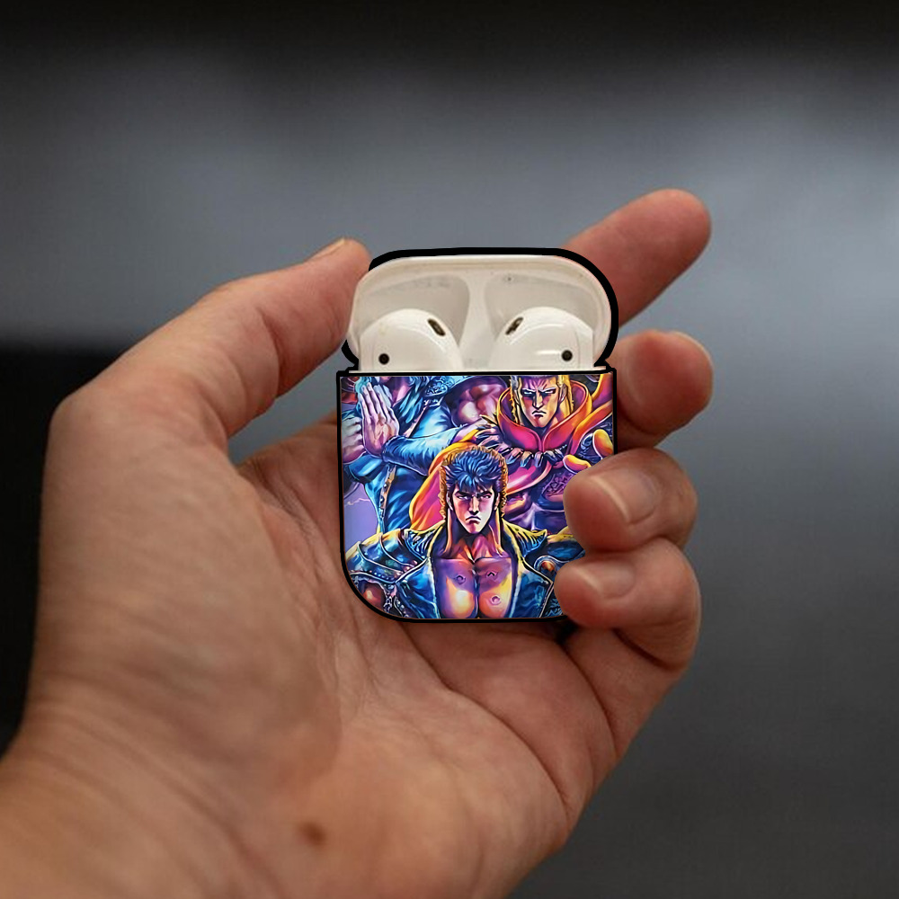 北斗の拳 Fist of the North Star AirPods 第2世代保護ケース ハードシェル ブラック 耐衝撃・防指紋・カラビナ付き