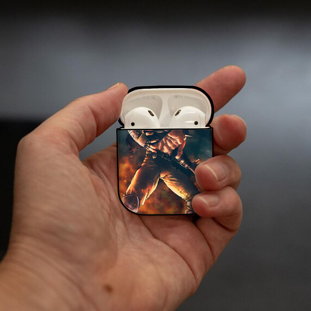 北斗の拳 Fist of the North Star AirPods 第2世代保護ケース ハードシェル ブラック 耐衝撃・防指紋・カラビナ付き
