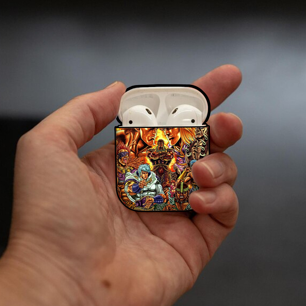 北斗の拳 Fist of the North Star AirPods 第2世代保護ケース ハードシェル ブラック 耐衝撃・防指紋・カラビナ付き