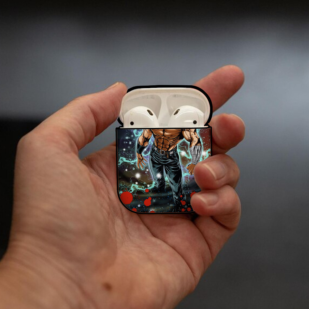 北斗の拳 Fist of the North Star AirPods 第2世代保護ケース ハードシェル ブラック 耐衝撃・防指紋・カラビナ付き