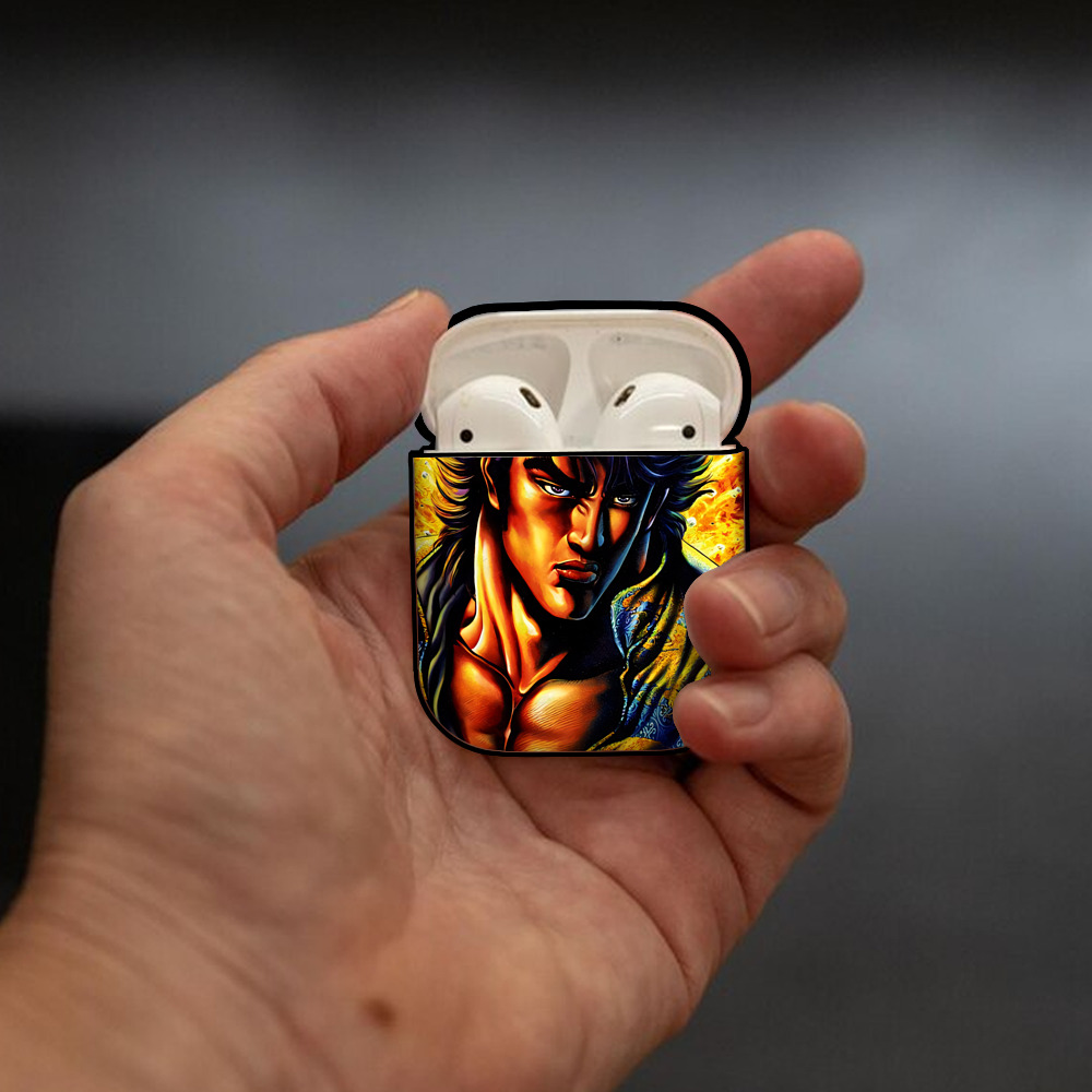 北斗の拳 Fist of the North Star AirPods 第2世代保護ケース ハードシェル ブラック 耐衝撃・防指紋・カラビナ付き