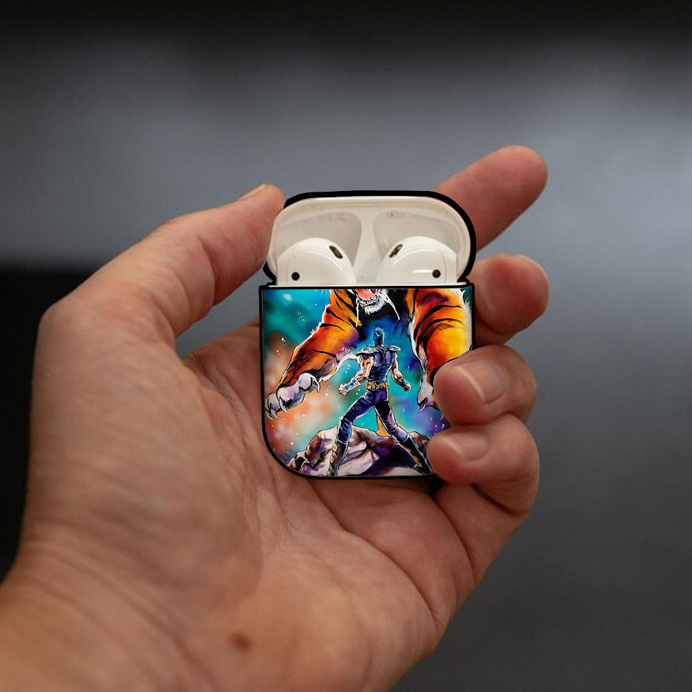 北斗の拳 Fist of the North Star AirPods 第2世代保護ケース ハードシェル ブラック 耐衝撃・防指紋・カラビナ付き