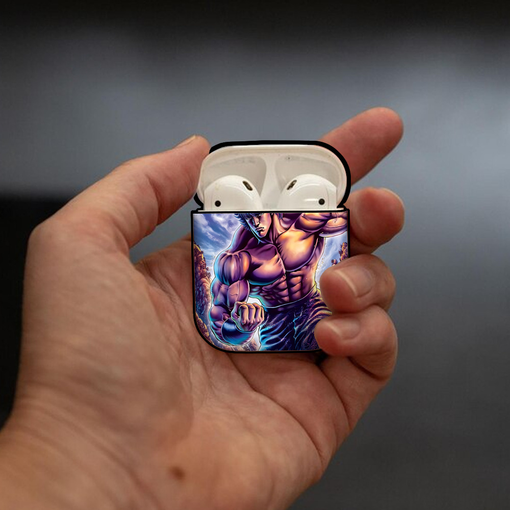 北斗の拳 Fist of the North Star AirPods 第2世代保護ケース ハードシェル ブラック 耐衝撃・防指紋・カラビナ付き