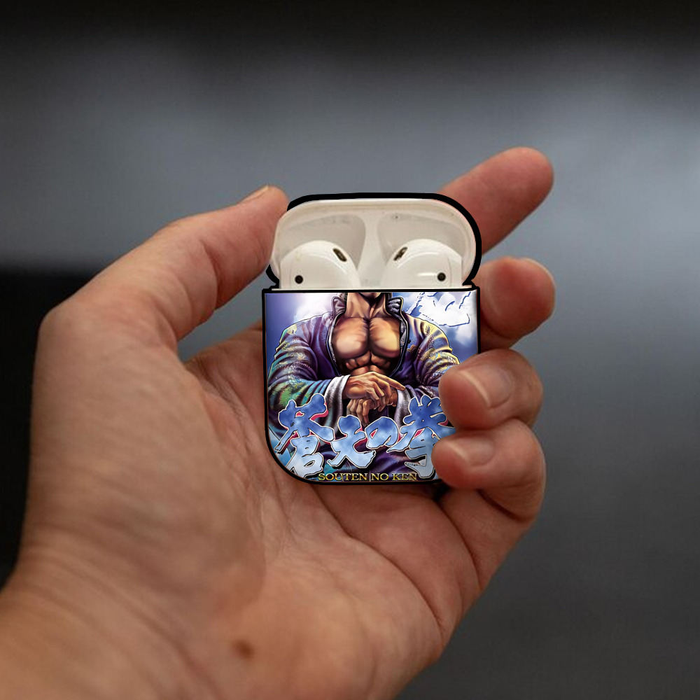 北斗の拳 Fist of the North Star AirPods 第2世代保護ケース ハードシェル ブラック 耐衝撃・防指紋・カラビナ付き