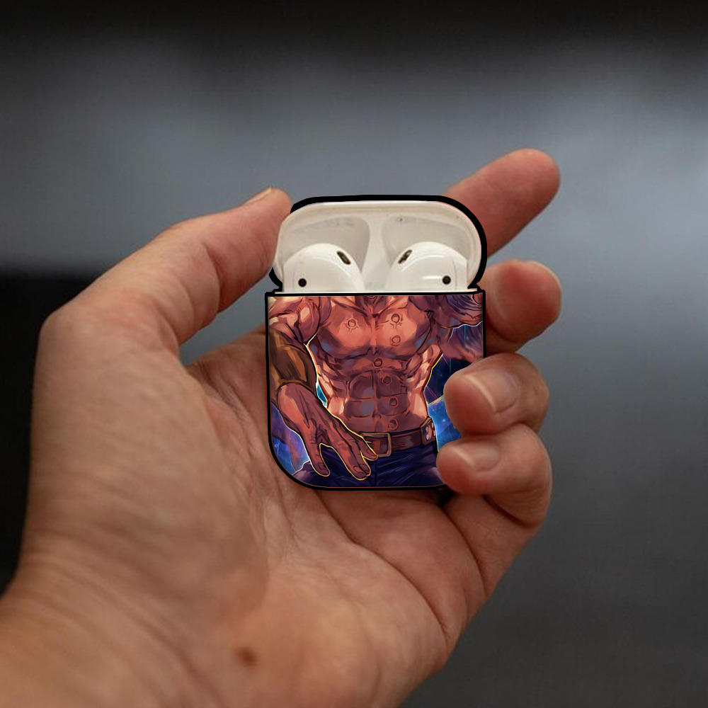 北斗の拳 Fist of the North Star AirPods 第2世代保護ケース ハードシェル ブラック 耐衝撃・防指紋・カラビナ付き