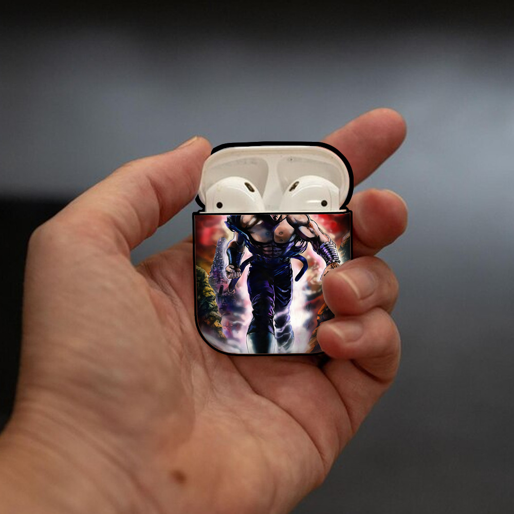 北斗の拳 Fist of the North Star AirPods 第2世代保護ケース ハードシェル ブラック 耐衝撃・防指紋・カラビナ付き