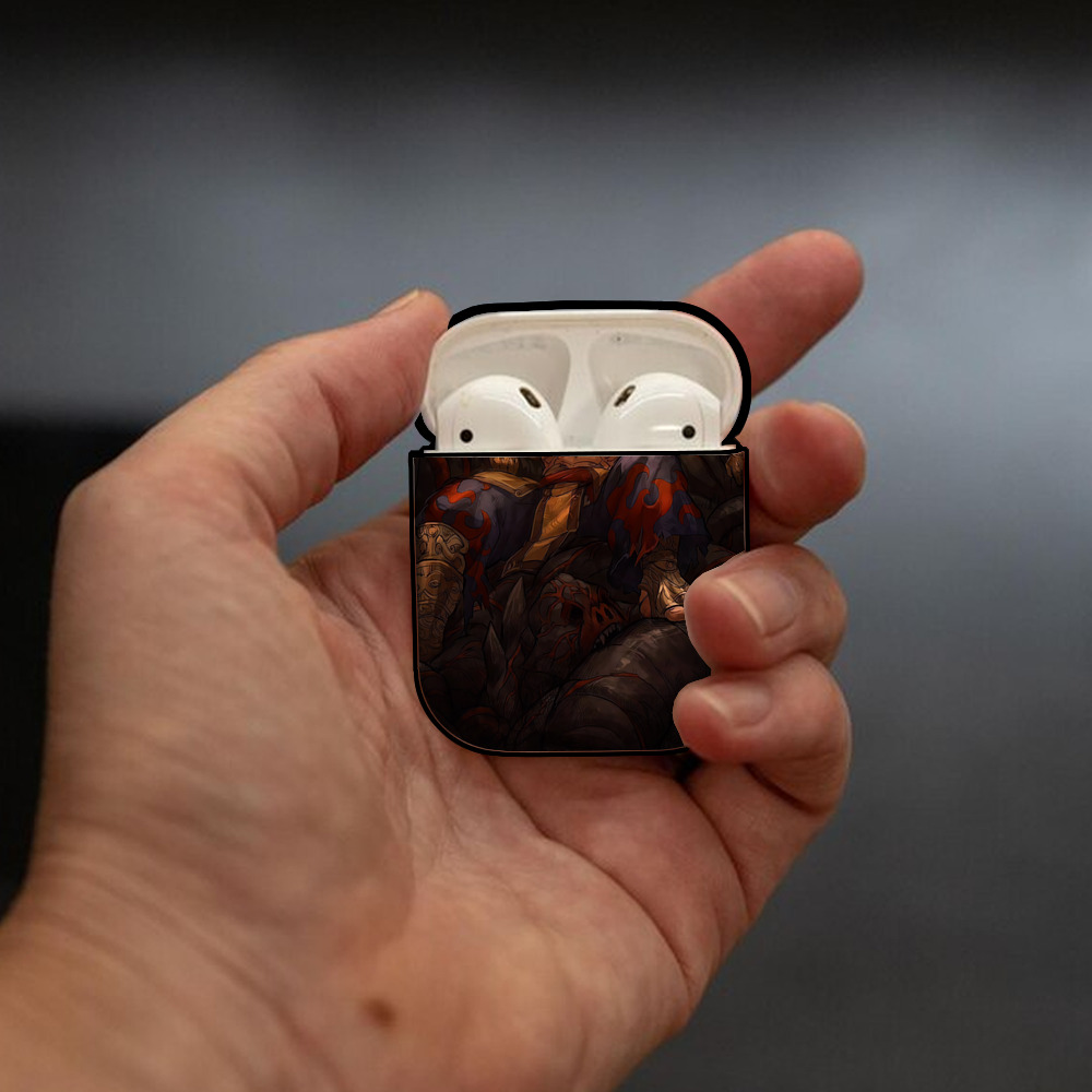 北斗の拳 Fist of the North Star AirPods 第2世代保護ケース ハードシェル ブラック 耐衝撃・防指紋・カラビナ付き