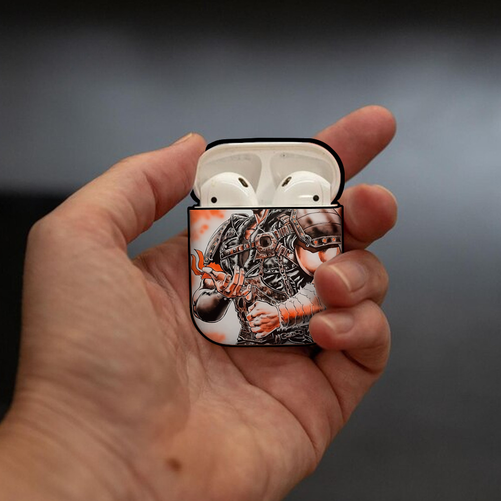 北斗の拳 Fist of the North Star AirPods 第2世代保護ケース ハードシェル ブラック 耐衝撃・防指紋・カラビナ付き