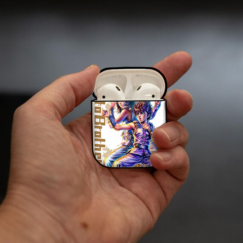 北斗の拳 Fist of the North Star AirPods 第2世代保護ケース ハードシェル ブラック 耐衝撃・防指紋・カラビナ付き