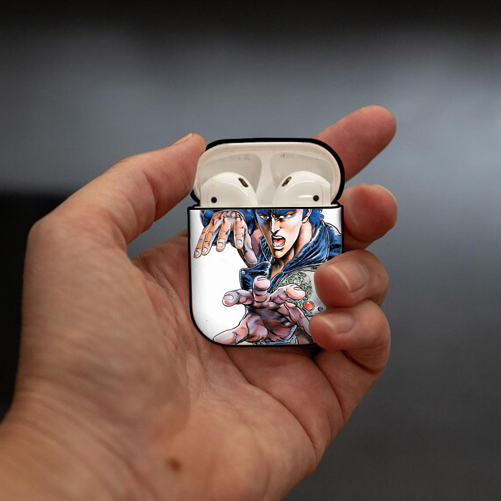 北斗の拳 Fist of the North Star AirPods 第2世代保護ケース ハードシェル ブラック 耐衝撃・防指紋・カラビナ付き