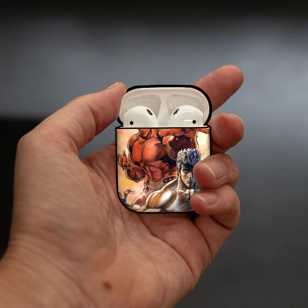 北斗の拳 Fist of the North Star AirPods 第2世代保護ケース ハードシェル ブラック 耐衝撃・防指紋・カラビナ付き