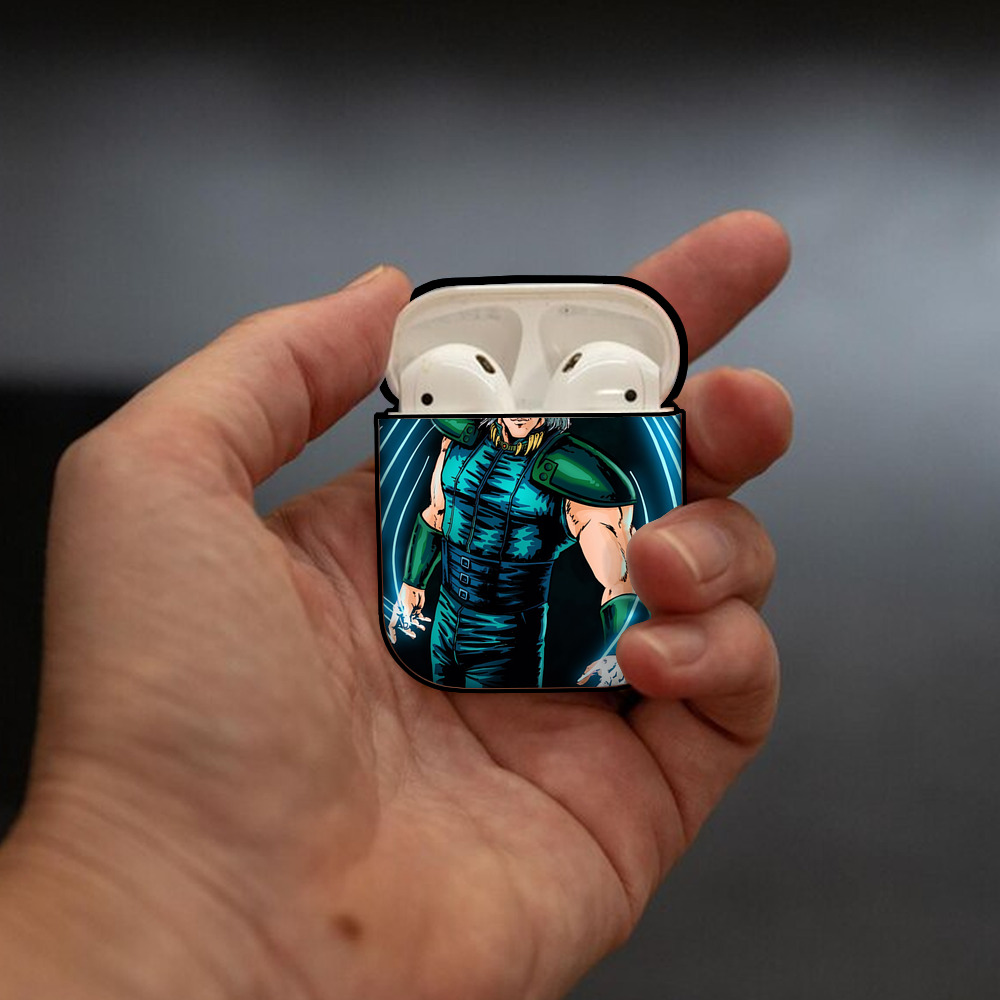 北斗の拳 Fist of the North Star AirPods 第2世代保護ケース ハードシェル ブラック 耐衝撃・防指紋・カラビナ付き