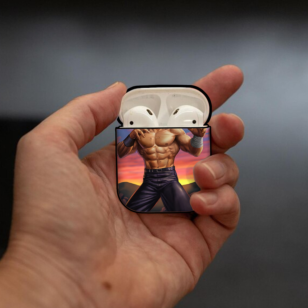 北斗の拳 Fist of the North Star AirPods 第2世代保護ケース ハードシェル ブラック 耐衝撃・防指紋・カラビナ付き