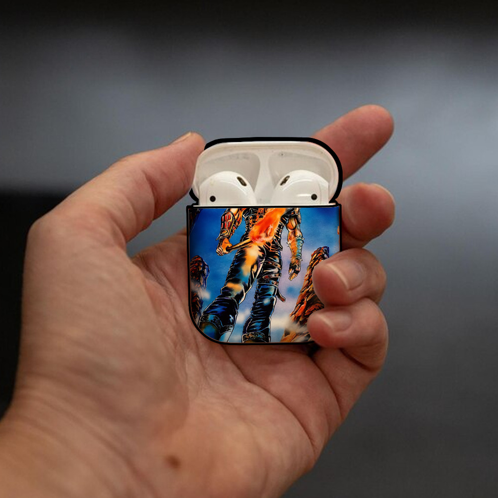 北斗の拳 Fist of the North Star AirPods 第2世代保護ケース ハードシェル ブラック 耐衝撃・防指紋・カラビナ付き