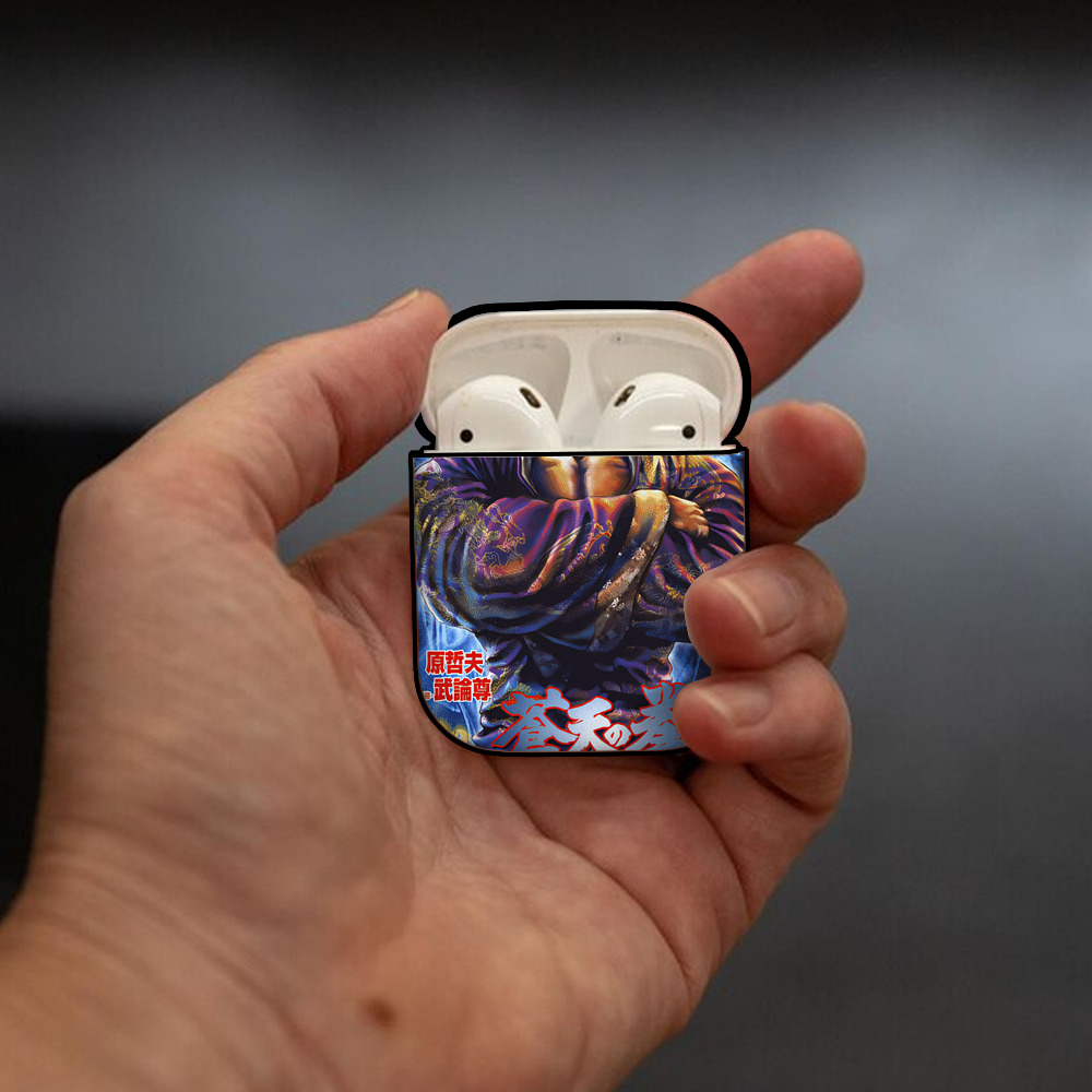 北斗の拳 Fist of the North Star AirPods 第2世代保護ケース ハードシェル ブラック 耐衝撃・防指紋・カラビナ付き