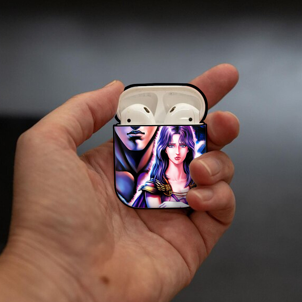北斗の拳 Fist of the North Star AirPods 第2世代保護ケース ハードシェル ブラック 耐衝撃・防指紋・カラビナ付き