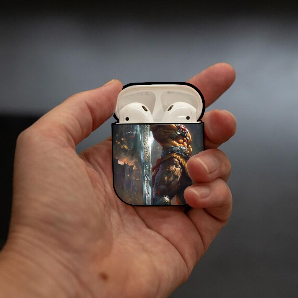 北斗の拳 Fist of the North Star AirPods 第2世代保護ケース ハードシェル ブラック 耐衝撃・防指紋・カラビナ付き