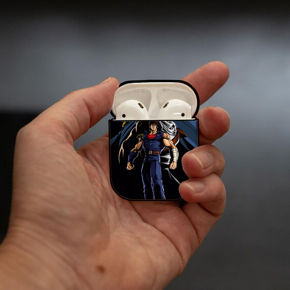 北斗の拳 Fist of the North Star AirPods 第2世代保護ケース ハードシェル ブラック 耐衝撃・防指紋・カラビナ付き
