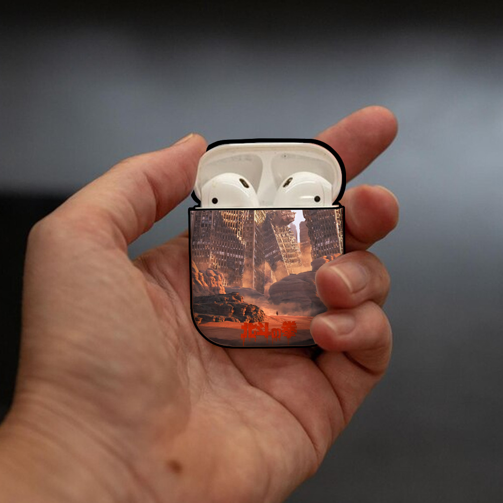 北斗の拳 Fist of the North Star AirPods 第2世代保護ケース ハードシェル ブラック 耐衝撃・防指紋・カラビナ付き