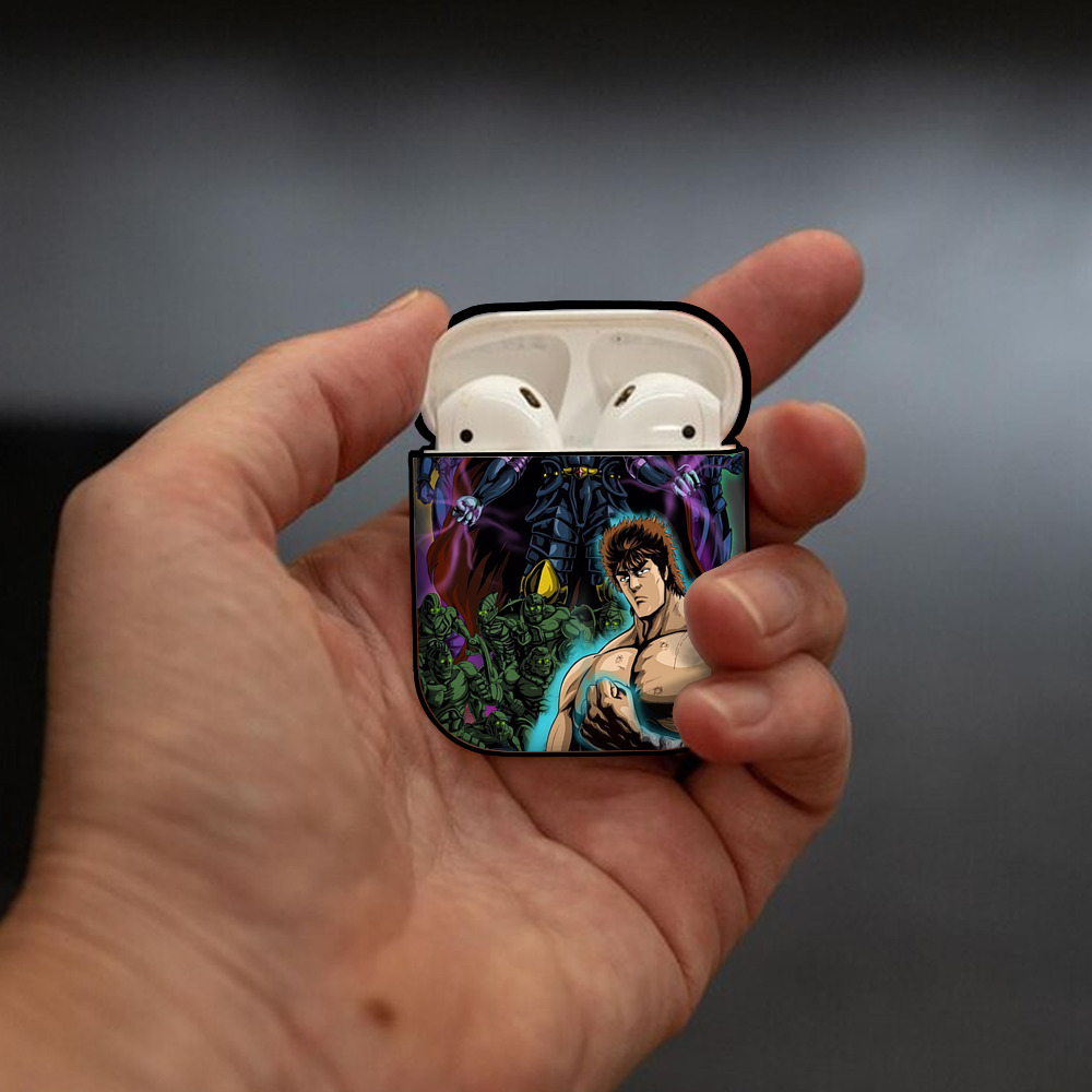 北斗の拳 Fist of the North Star AirPods 第2世代保護ケース ハードシェル ブラック 耐衝撃・防指紋・カラビナ付き