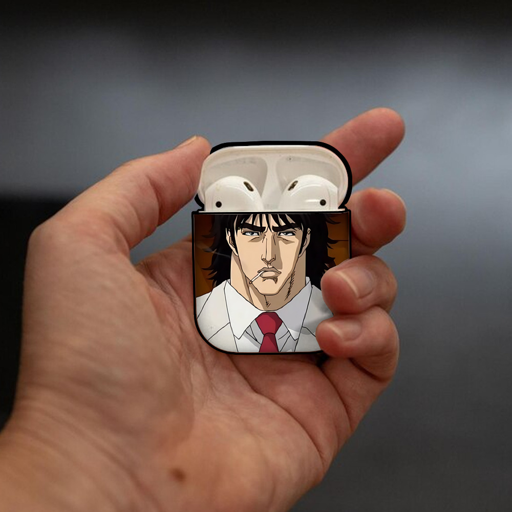 北斗の拳 Fist of the North Star AirPods 第2世代保護ケース ハードシェル ブラック 耐衝撃・防指紋・カラビナ付き
