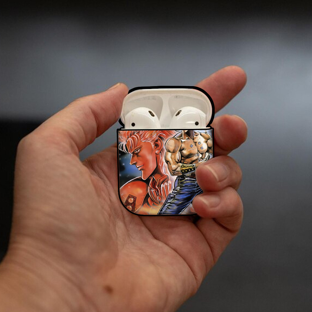 北斗の拳 Fist of the North Star AirPods 第2世代保護ケース ハードシェル ブラック 耐衝撃・防指紋・カラビナ付き