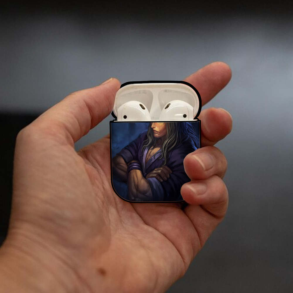 北斗の拳 Fist of the North Star AirPods 第2世代保護ケース ハードシェル ブラック 耐衝撃・防指紋・カラビナ付き