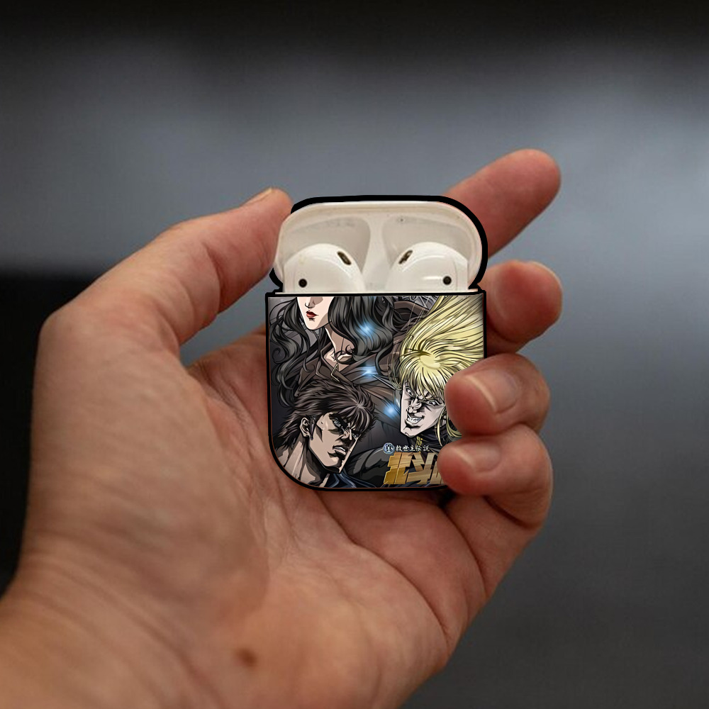 北斗の拳 Fist of the North Star AirPods 第2世代保護ケース ハードシェル ブラック 耐衝撃・防指紋・カラビナ付き