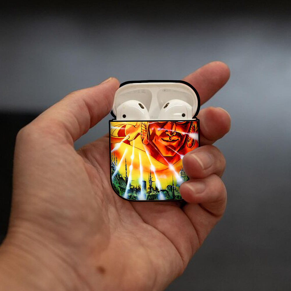 北斗の拳 Fist of the North Star AirPods 第2世代保護ケース ハードシェル ブラック 耐衝撃・防指紋・カラビナ付き