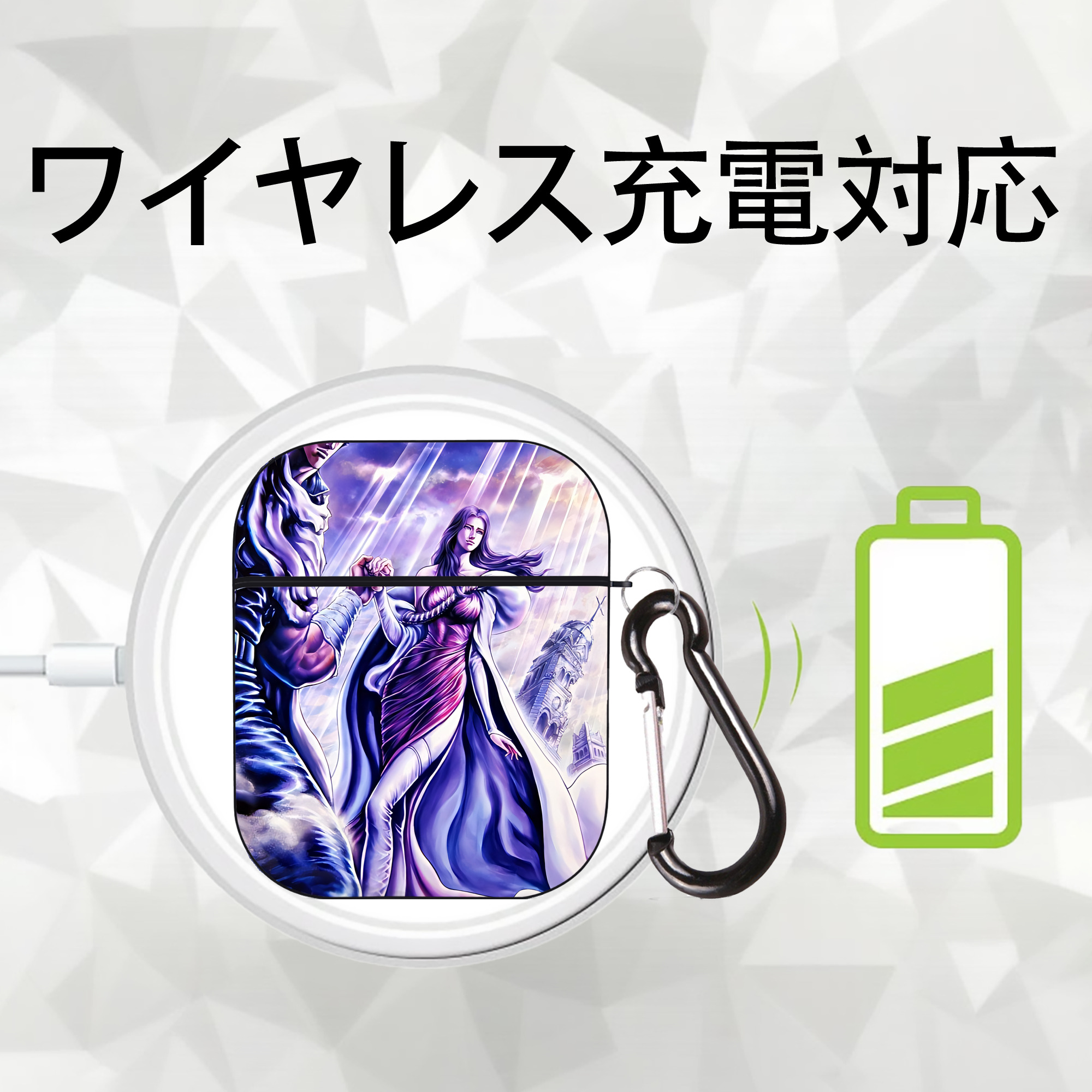 北斗の拳 Fist of the North Star AirPods 第2世代保護ケース ハードシェル ブラック 耐衝撃・防指紋・カラビナ付き