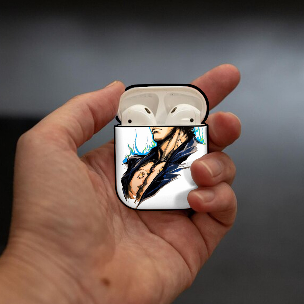 北斗の拳 Fist of the North Star AirPods 第2世代保護ケース ハードシェル ブラック 耐衝撃・防指紋・カラビナ付き