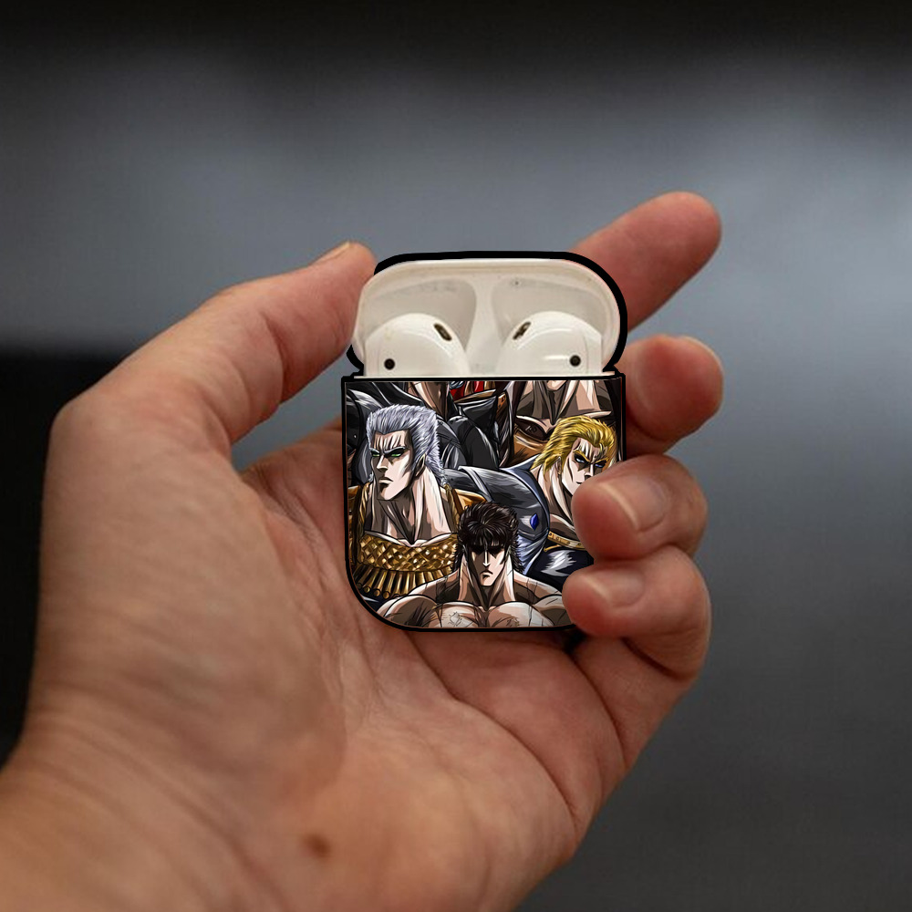 北斗の拳 Fist of the North Star AirPods 第2世代保護ケース ハードシェル ブラック 耐衝撃・防指紋・カラビナ付き