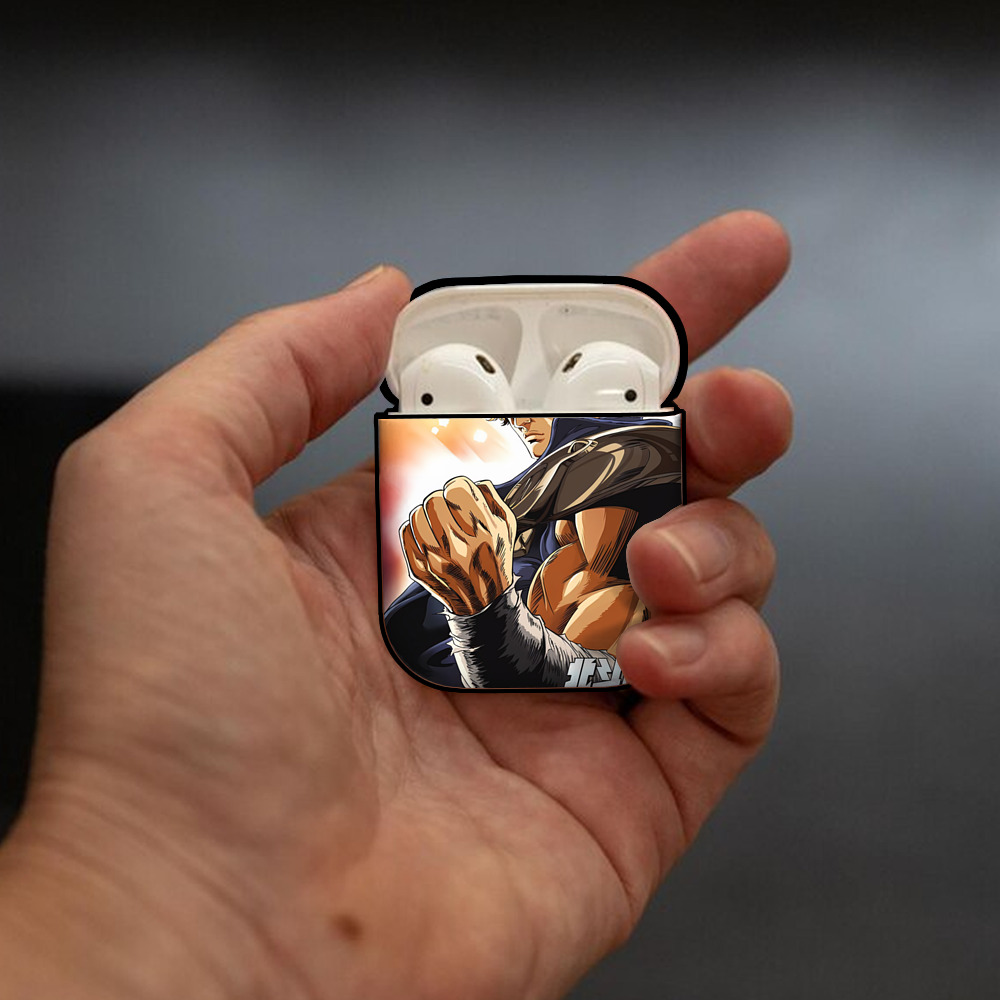 北斗の拳 Fist of the North Star AirPods 第2世代保護ケース ハードシェル ブラック 耐衝撃・防指紋・カラビナ付き