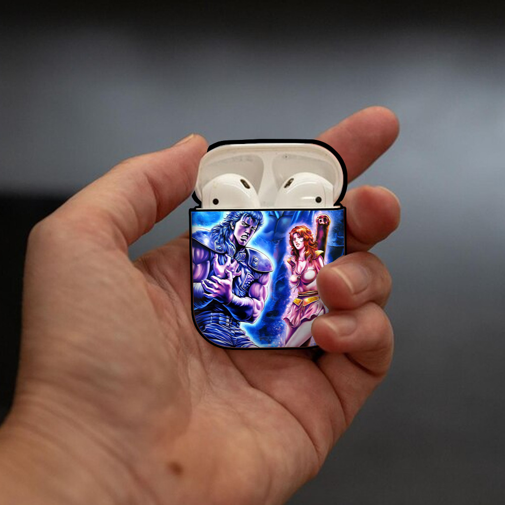 北斗の拳 Fist of the North Star AirPods 第2世代保護ケース ハードシェル ブラック 耐衝撃・防指紋・カラビナ付き