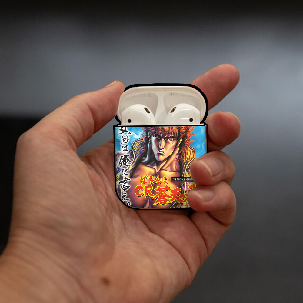 北斗の拳 Fist of the North Star AirPods 第2世代保護ケース ハードシェル ブラック 耐衝撃・防指紋・カラビナ付き