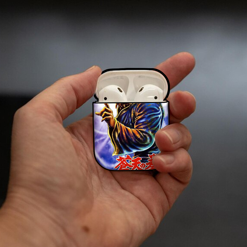 北斗の拳 Fist of the North Star AirPods 第2世代保護ケース ハードシェル ブラック 耐衝撃・防指紋・カラビナ付き