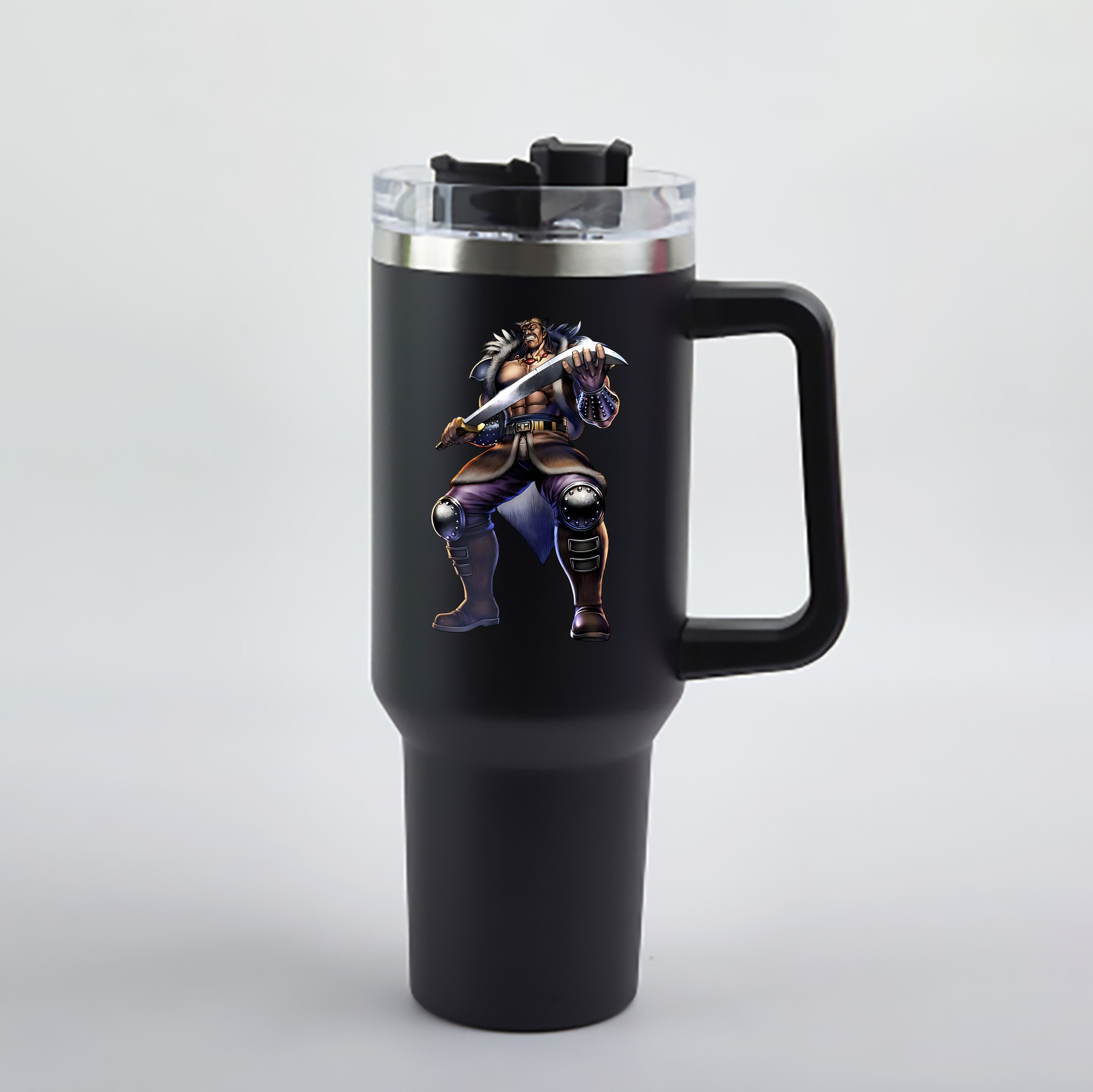 （画像用） 北斗の拳 Fist of the North Star 1200mL車用タンブラー - クリスタルステッカー（プラスチックストロー付き）