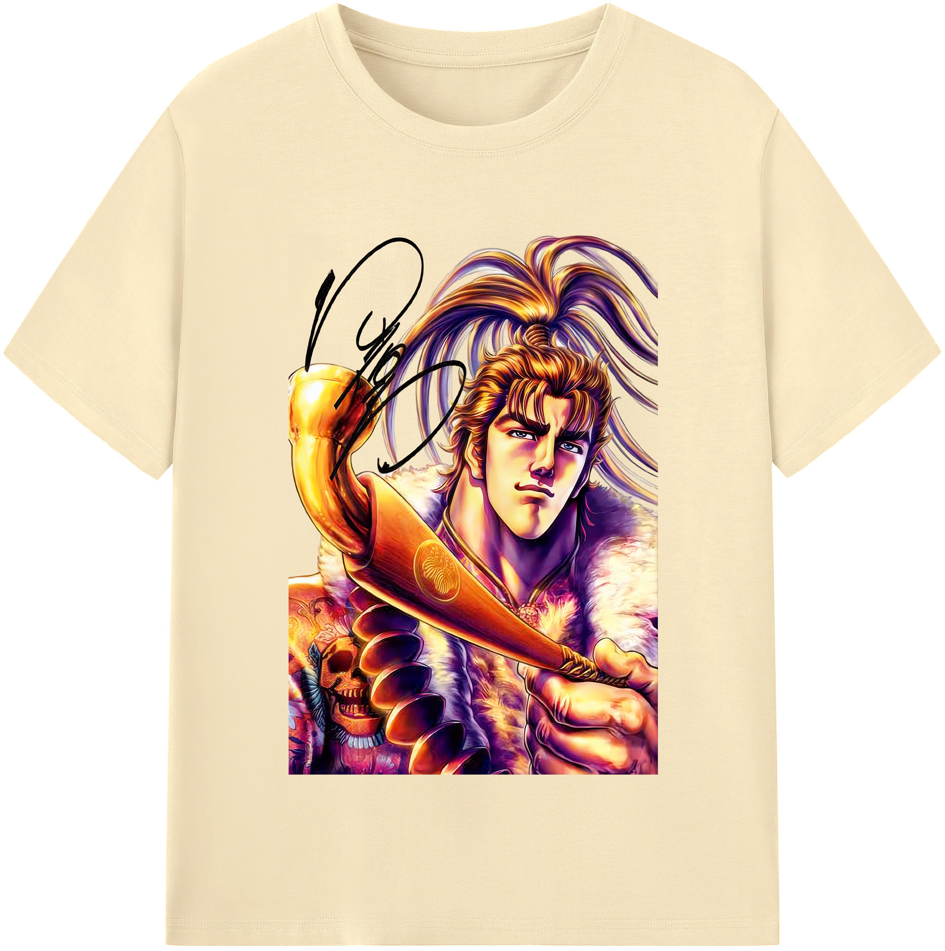 （画像用） 北斗の拳 Fist of the North Star 綿100％半袖Tシャツ（フロントプリント）