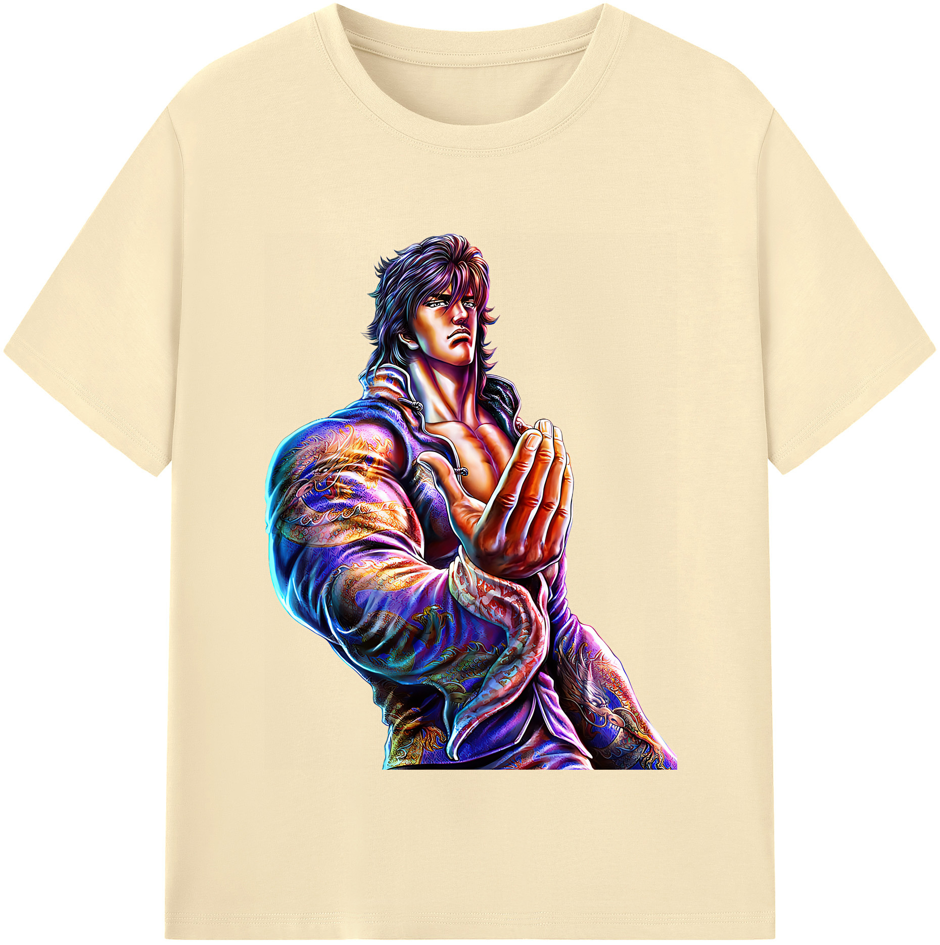 （画像用） 北斗の拳 Fist of the North Star 綿100％半袖Tシャツ（フロントプリント）