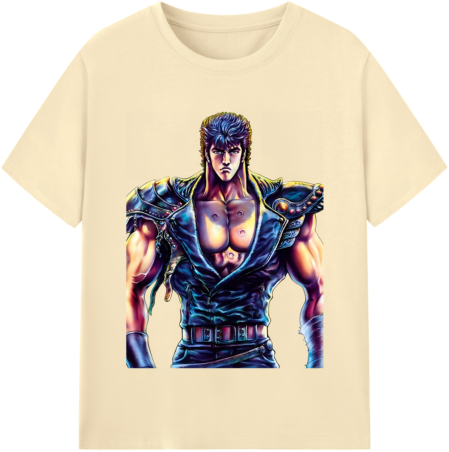 （画像用） 北斗の拳 Fist of the North Star 綿100％半袖Tシャツ（フロントプリント）
